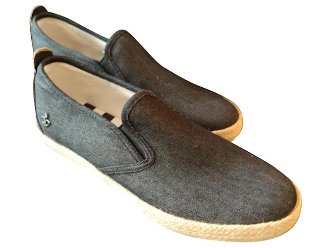 Autre Marque Loafers Slip ons Dark grey Cotton  ref.854080