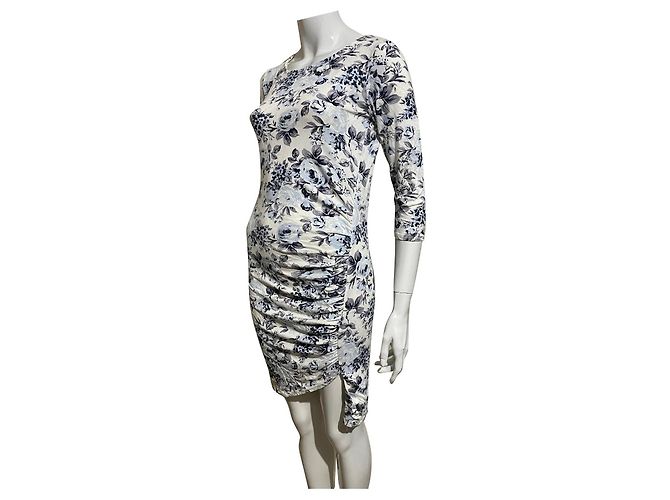 Ichi Jasmin Kleid asymmetrisch weiß gemustert Mehrfarben