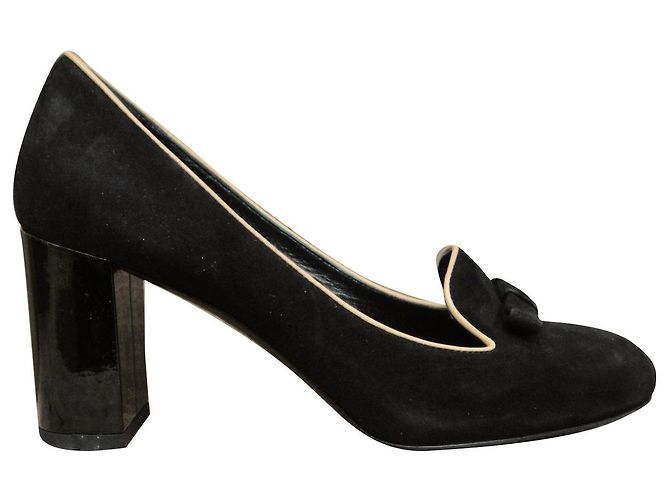 Louis Vuitton Uniform Pumps Schwarz Wildleder