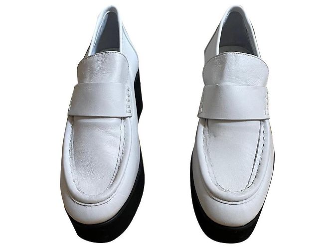 Maje Leather Loafers White