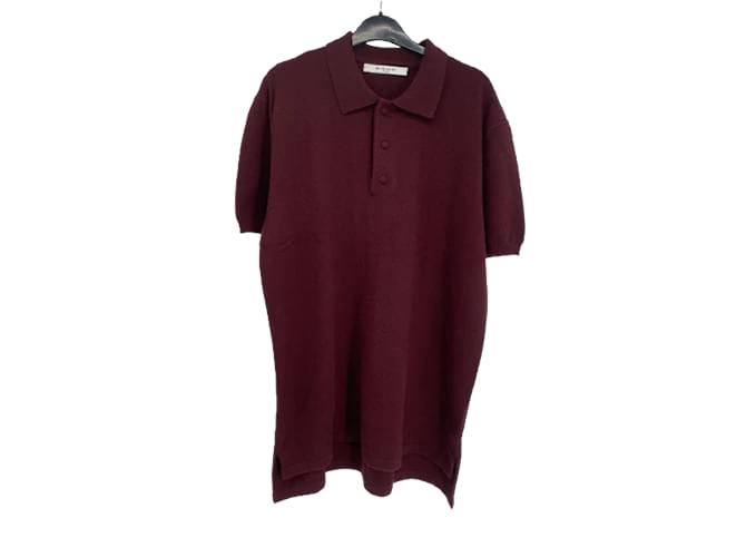 GIVENCHY  Polo shirts T.International L Cotton Dark red  ref.854556