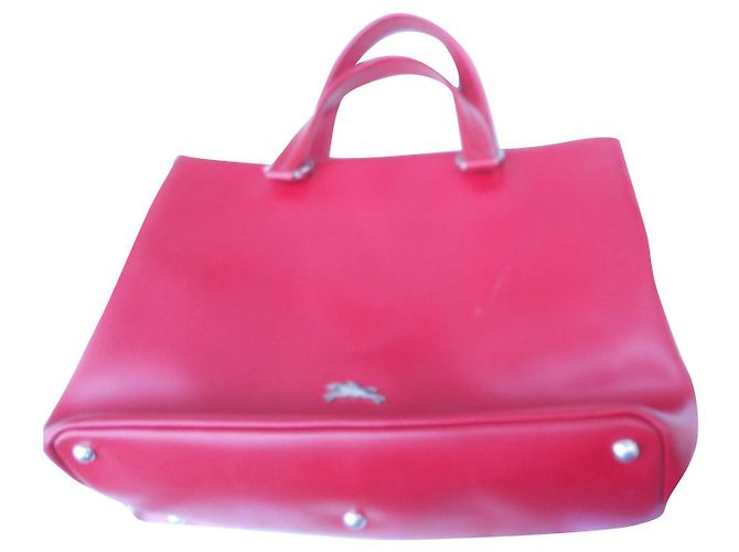 embolsado 100%Longchamp cuero rojo Roja