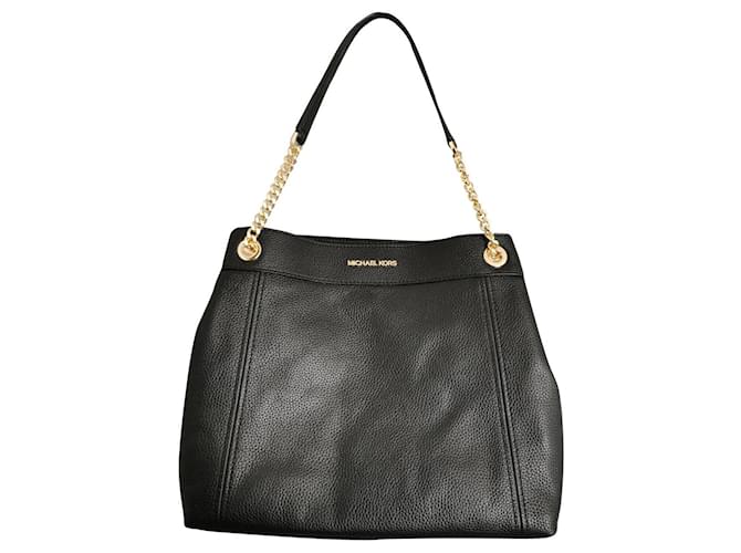 Michael Kors Black Pebbled Leather With Round Handle Bag Purse W/ Tassel AV  1107 | eBay