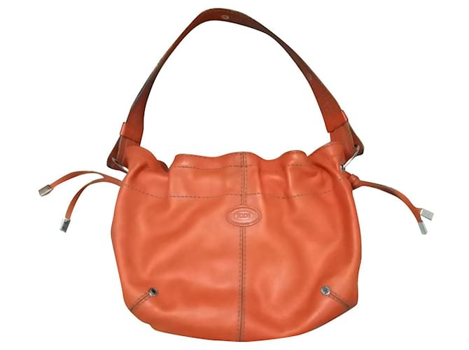 Tod's Handbags Orange Leather  ref.854606