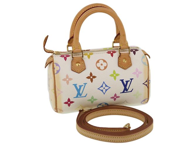 Louis Vuitton Monogram Multicolor Mini Speedy Hand Bag White M92645 Blanc Multicolore