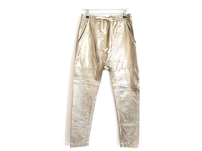 Calça harém dourada Isabel Marant