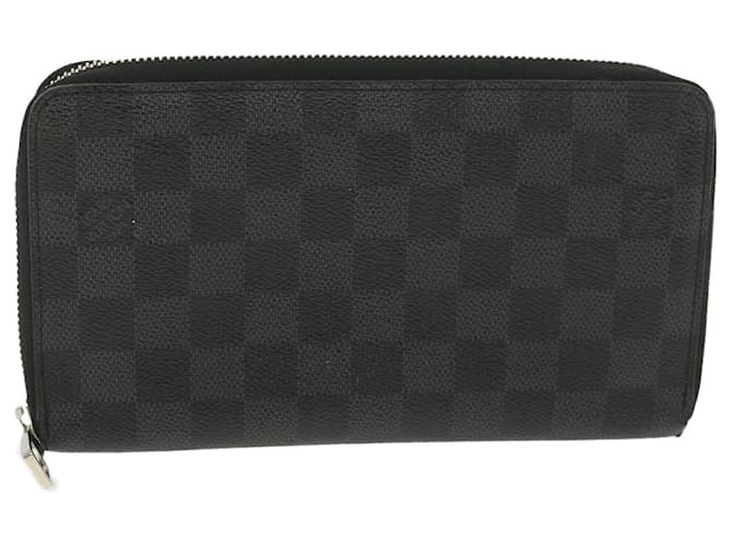 LOUIS VUITTON Damier Graphite Zippy Organizer Carteira Longa N63077 Autenticação de LV 38242 Damier ebene  ref.854834