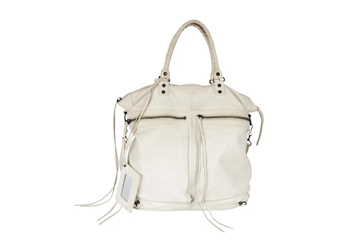 Bolsa Tote Bolso Cubo Balenciaga Branco Couro  ref.855108