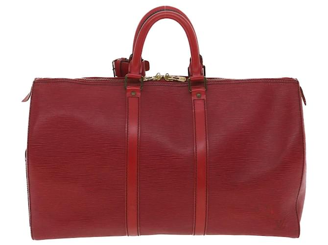 Louis Vuitton Keepall Rot Leder  ref.855119