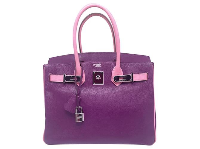 Hermès HERMES BIRKIN BAG 30 HSS Purple Leather  ref.855155
