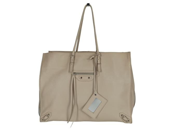 Balenciaga Papier shopper bag in beige leather  ref.855157