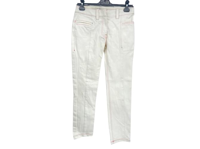 PACO RABANNE Jeans-T.fr 38 Baumwolle Weiß  ref.855227