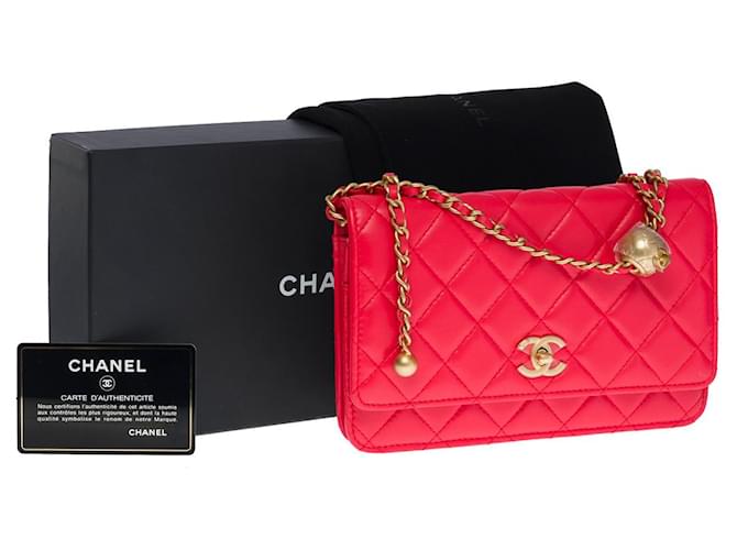 Chanel Quilted Lamé Wallet on Chain