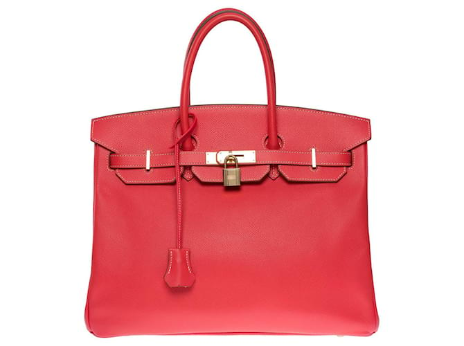 Hermès HERMES BIRKIN BAG 35 in Pink Leather - 100957  ref.855292