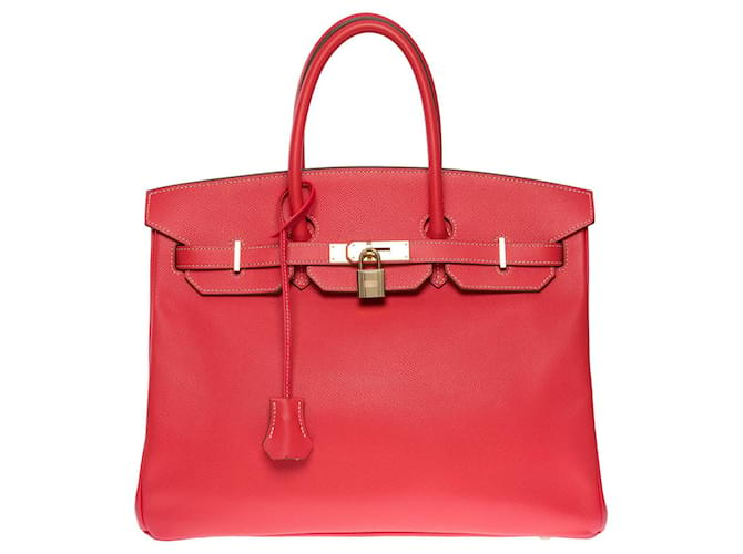 Hermès Sac HERMES Birkin 35 en Cuir Rose - 100957  ref.855292