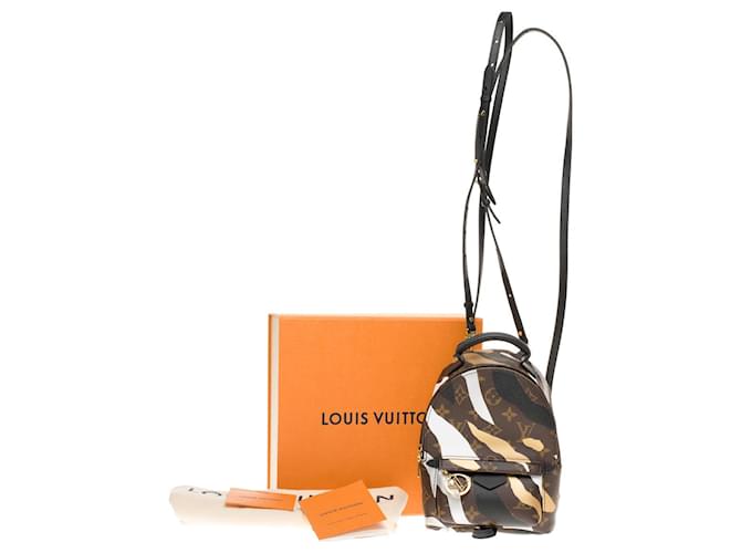 Louis Vuitton MOCHILA PALM SPRINGS MINI SÉRIE LIMITADA LOL-100965 Marrom Lona  ref.855294