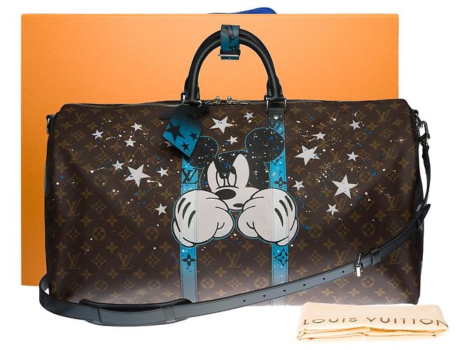 LOUIS VUITTON Borsa Keepall in Tela Marrone - 100216