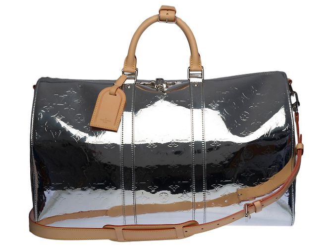 Borsa Keepall LOUIS VUITTON in pelle argento - 100226 Silber