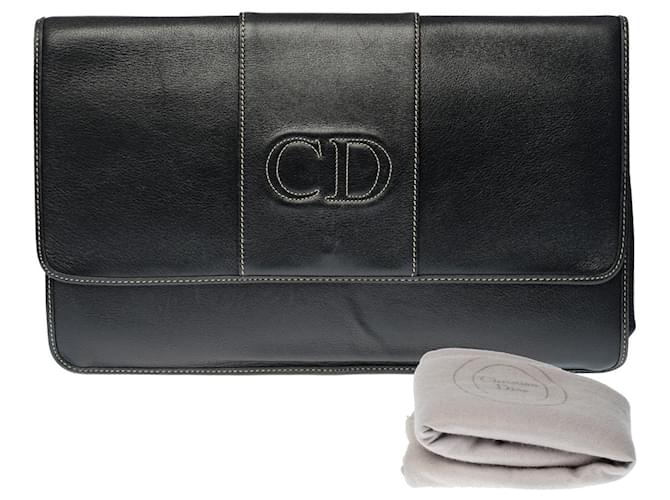 Christian Dior DIOR Tasche aus schwarzem Leder - 240331469  ref.855333