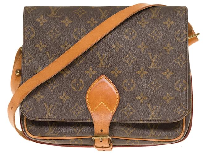 Louis Vuitton sac bandouliere cartouchiere gm en toile marron-13025121072 Cuir  ref.855334