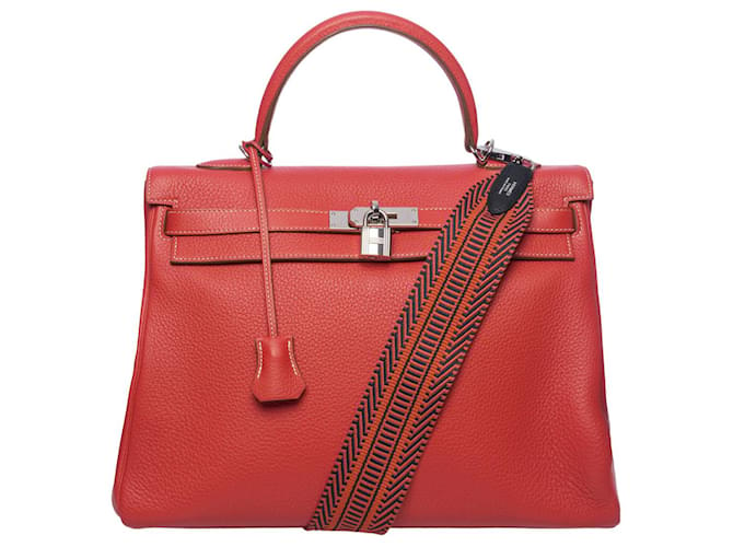 Hermès Hermes Kelly bag 35 in Pink Leather - 100437  ref.855342