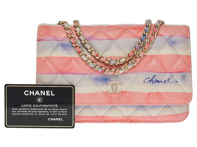 Wallet On Chain CHANEL Geldbörse mit Kette aus rosa Leder - 101025 Pink