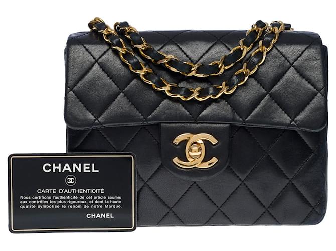 Chanel MINI TIMELESS CROSSBODY BAG IN BLACK LEATHER100985 Lambskin