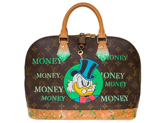 Customized Louis Vuitton Alma Picsou Loves Money in Brown Monogram Canvas!