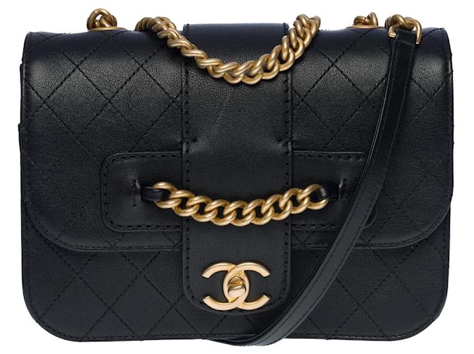 Timeless LIMITED EDITION- CHANEL CLASSIC FLAP BAG CROSSBODY BAG IN BLACK LEATHER-100486  ref.855397