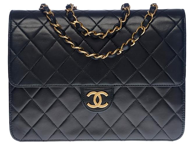Timeless CHANEL CLASSIC FLAP BAG CROSSBODY BAG IN BLACK QUILTED LAMB LEATHER  -100519 ref.855406 - Joli Closet