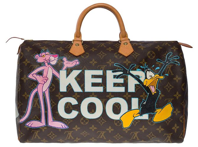 Speedy Louis Vuitton Bolsa rápida 40 "Keep Cool" personalizado -13240121210 Marrom