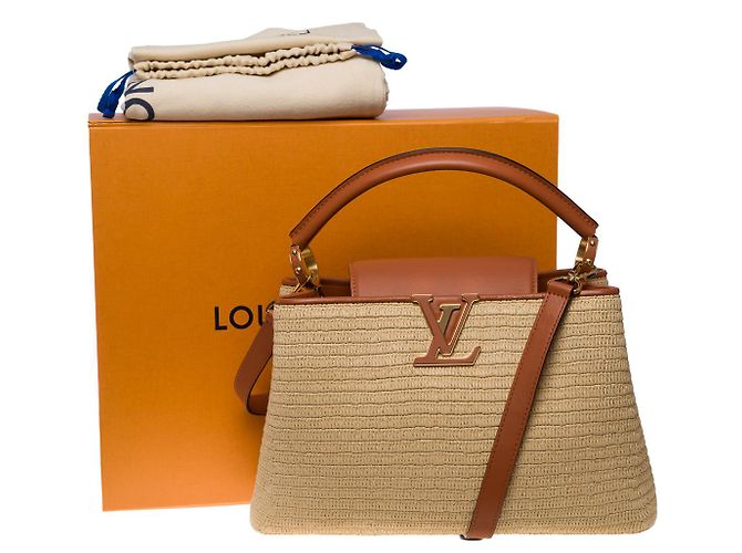 Borsa LOUIS VUITTON Capucines in vimini Beige - 101055