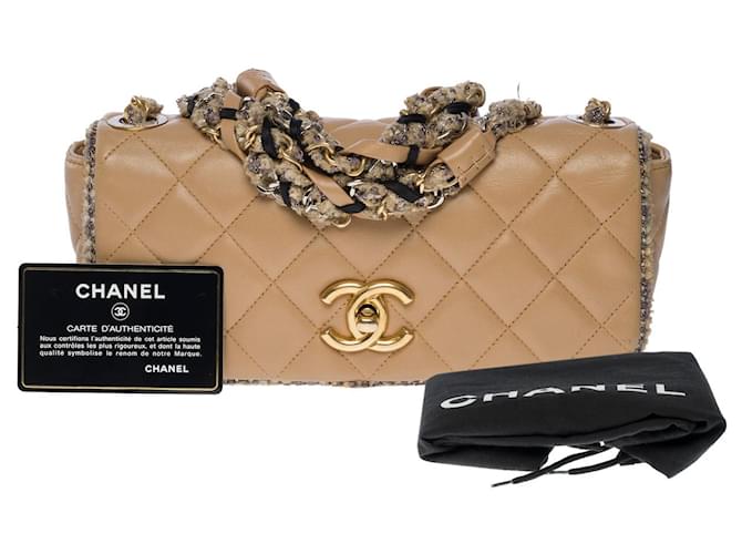 Sac Chanel Timeless/Classico in Pelle Beige - 101080  ref.855425