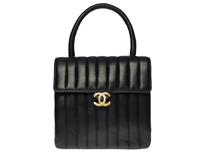 Chanel Jumbo flap measuring 11.9"x8.5"x3" Black Lambskin  Leather With Silver