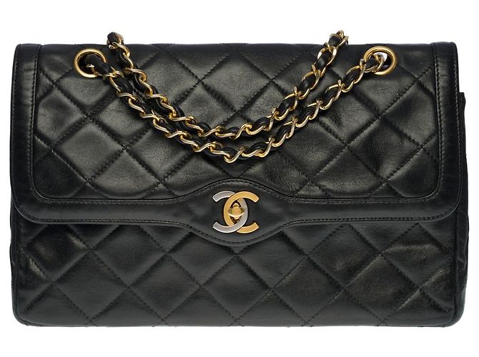 Timeless Sac Chanel Zeitlos/Klassisches schwarzes Leder - 100315