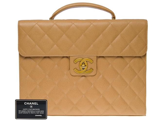 CHANEL Bag in Beige Leather - 101090  ref.855485