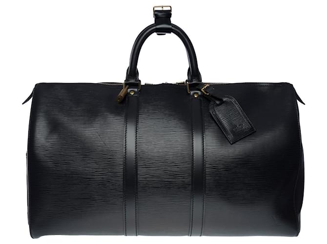 Louis Vuitton Bolsa de viaje de Keepall 45 en cuero epi negro -101107  ref.855496