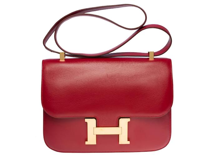 Hermès Bolsa HERMES Constance em couro vermelho - 100895  ref.855497