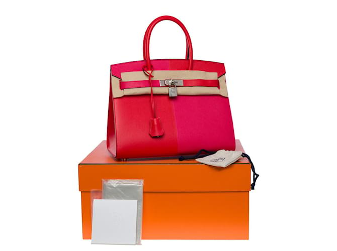 Hermès Bolsa Hermes Birkin 30 em couro vermelho - 101051  ref.855510