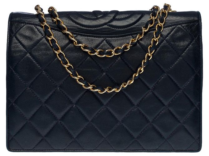 Timeless Bolsa CHANEL em couro marinho - 100644 Azul marinho