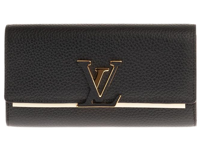 PORTAFOGLIO LOUIS VUITTON CAPUCINES IN PELLE TAURILLON NERA E ROSA