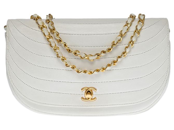 Timeless Bolsa de Couro Branco CHANEL - 100669