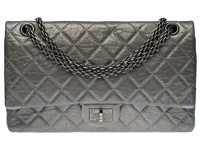 Chanel Tasche 2.55 aus grauem Leder - 100656  ref.855572