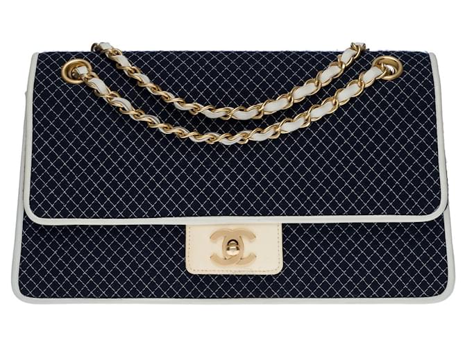 Sac Chanel Timeless/Classic in Navy Leather - 100724 Navy blue  ref.855574
