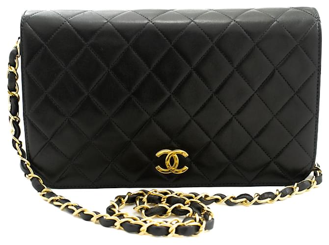 Chanel Full Flap Black Leather  ref.855611