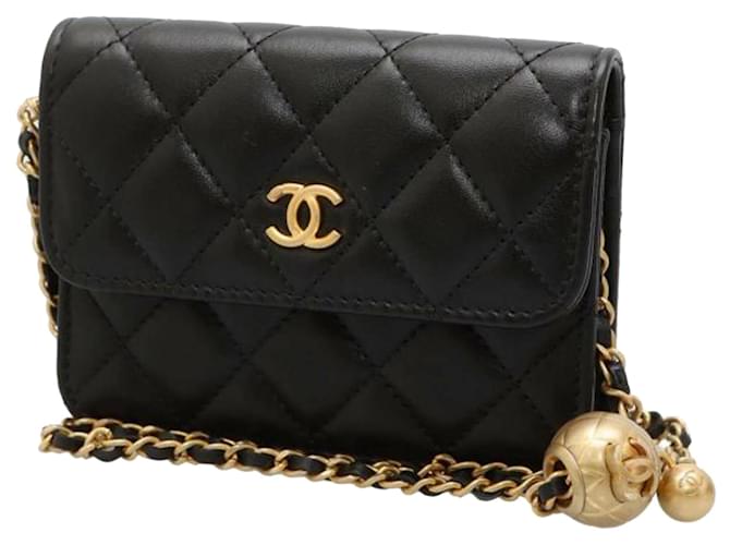 Chanel Black Matelasse Pearl Crush Flap Bag Leather ref.856128 - Joli Closet