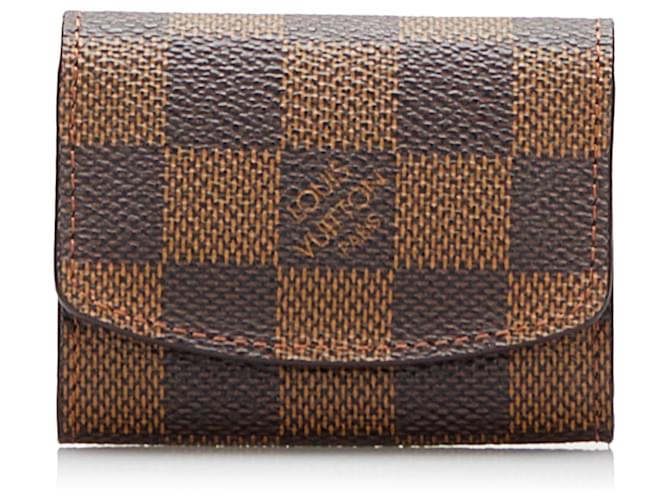 Louis Vuitton Brown Damier Ebene Cufflinks Holder Cloth  ref.856149