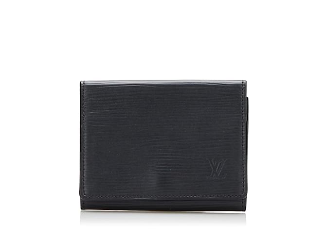 Louis Vuitton Black EPI Leather Floral Twist Wallet Long Wallet