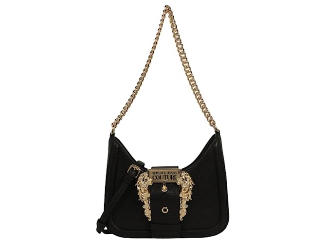 Versace Jeans Couture Versace Jeans Baroque Buckle Shoulder Bag Black Polyester ref.856409 Joli Closet