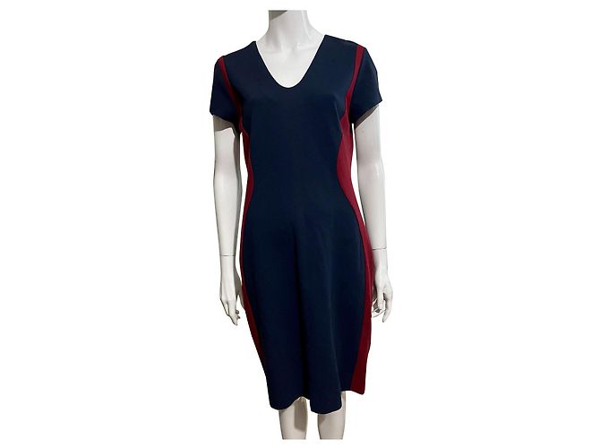 Diane Von Furstenberg Vestido ajustado ilusión Dayton de DvF Burdeos Azul marino
